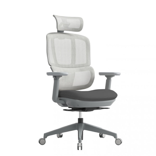 Shelby Grey Mesh Back Operator Chair With Headrest